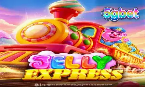 Interface colorida e temática de doces do slot Jelly Express
